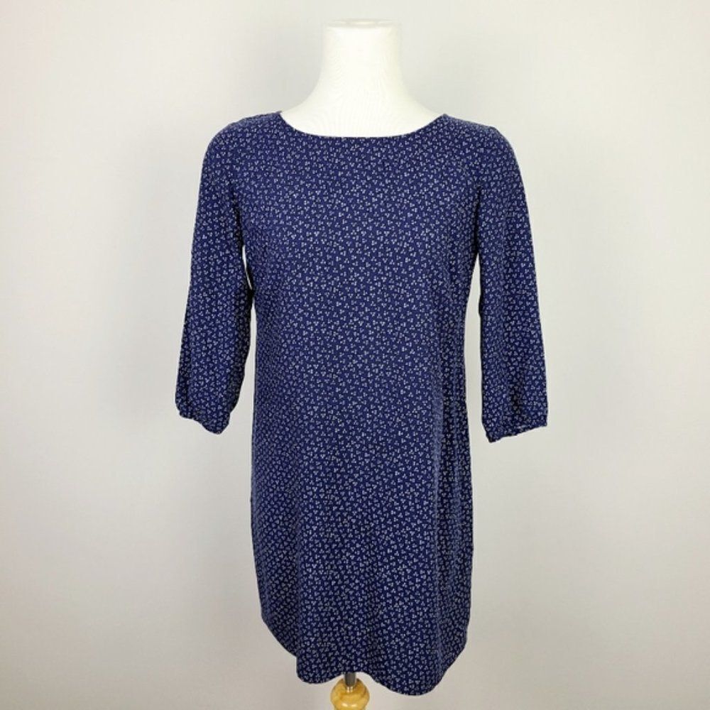 𝅺old Navy Long Sleeve Navy Blue Print Mini Dress XS